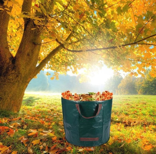 Set di 2 sacchi per giardino riutilizzabili (120 l e 272 l) con guanti - Sacchi per foglie e rifiuti di giardino robusti per una pulizia di giardino semplice