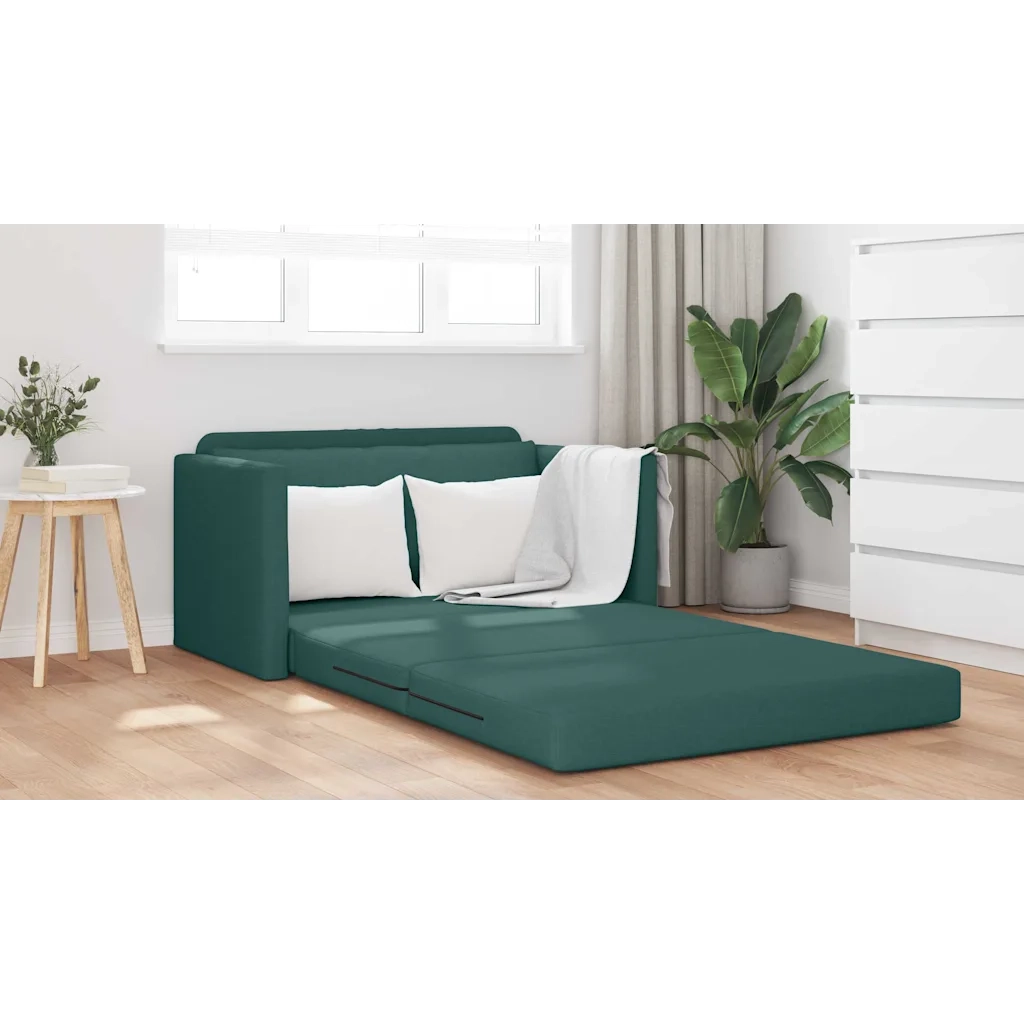vidaXL Divano letto Verde scuro 124 x 71 x 78 cm Tessuto