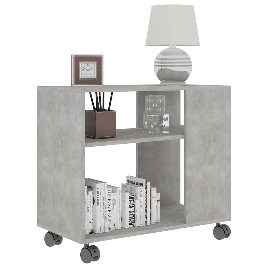 Tavolino Grigio Cemento 70x35x55 cm in Legno Multistrato 802124