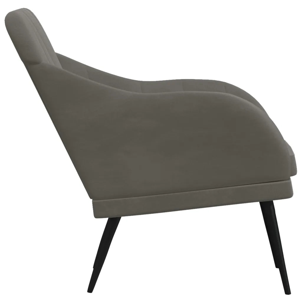 Poltrona Grigio Scuro 63x76x80 cm Velluto 351455