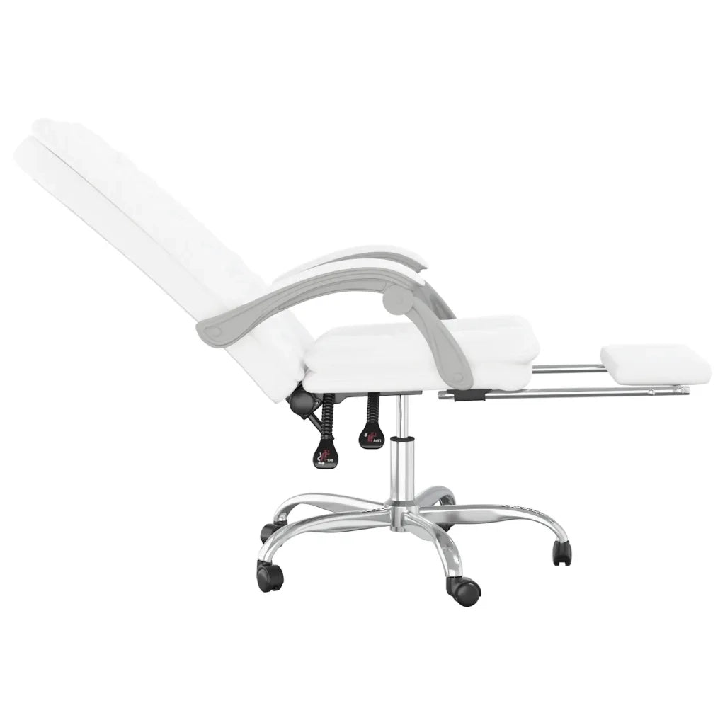 Poltrona da Ufficio Reclinabile Bianca in Similpelle cod mxl 26949