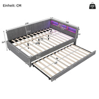 Daybed - Xylo - 140x200 cm LED USB gigogne grigio