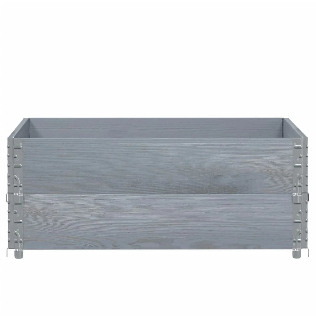Vassoio per fioriera aiuola rialzata piante fiori terrazza giardino 100 x 100 cm legno massello di pino grigio 02_0037242