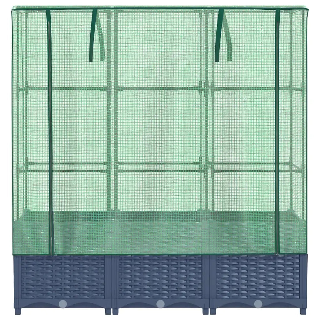 Letto Rialzato con Copertura Serra Effetto Rattan 120x40x138 cm 4015829