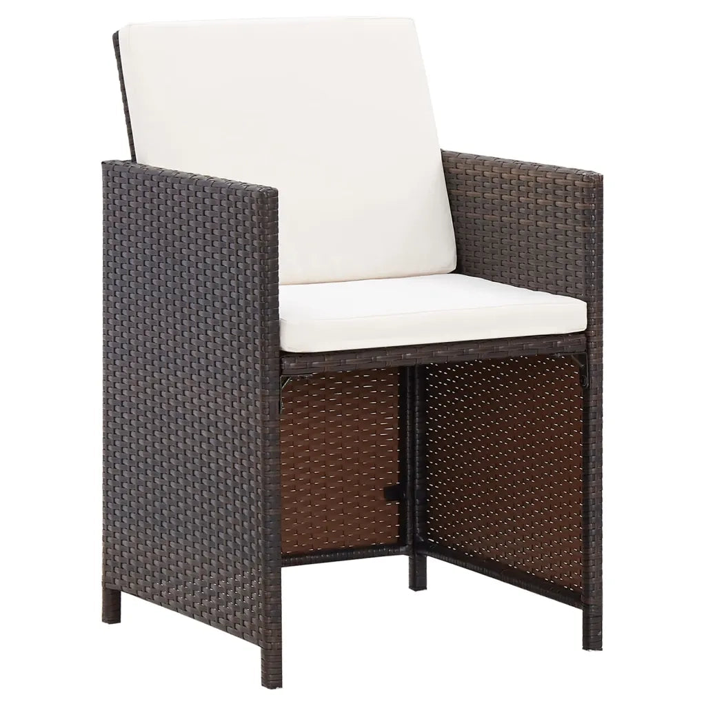 Set Sedie da Giardino e Poggiapiedi 4 pz | Sedie da Esterno in Polyrattan Marrone