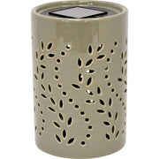 Lampada solare in ceramica da tavolo verde oliva