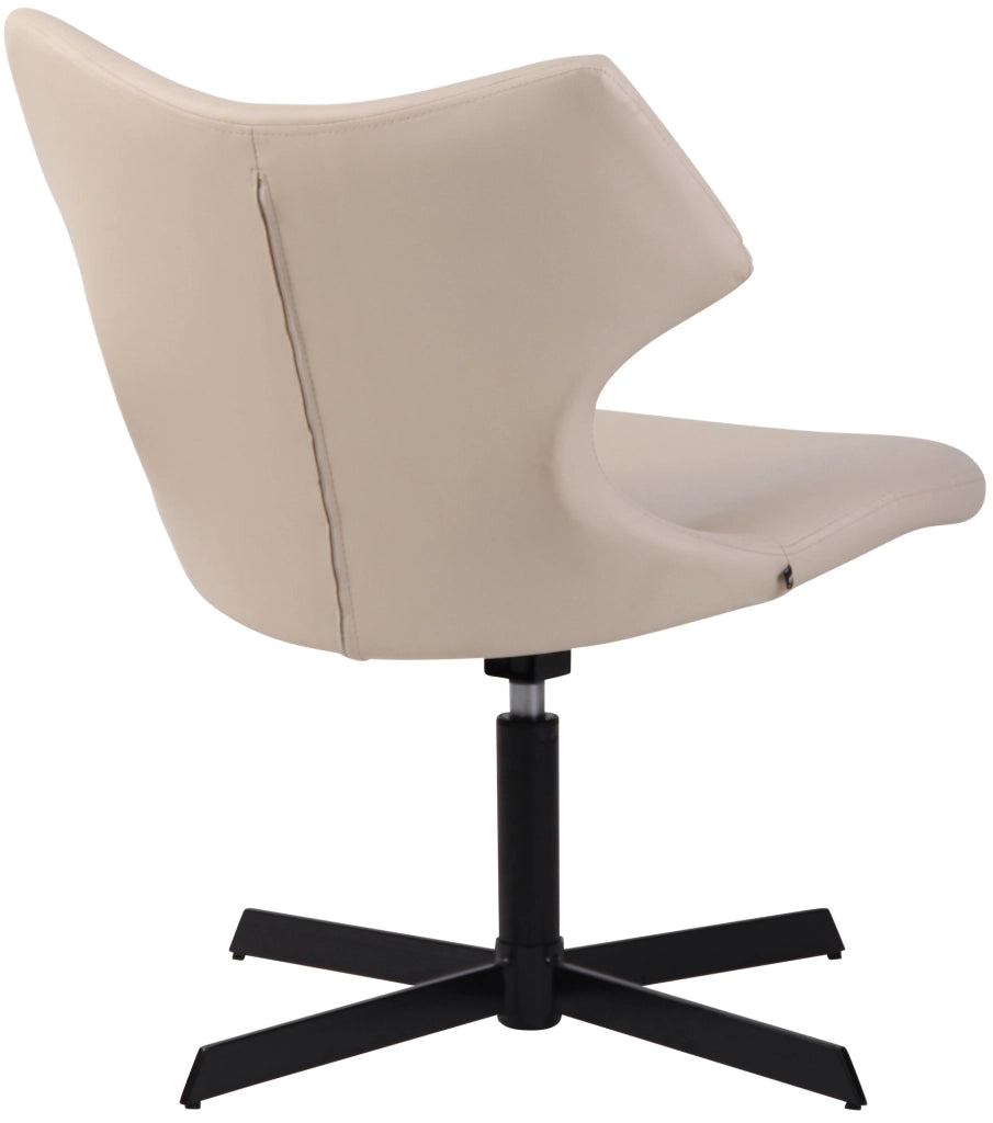 Sedia da lounge Welland in similpelle crema