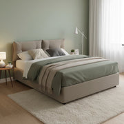 Letto Matrimoniale Andrealo, Letto Matrimoniale Materasso Incluso Made in Italy, Grigio Tortora\