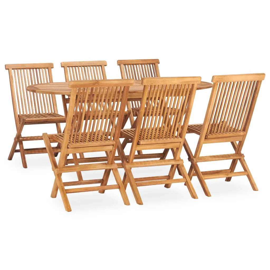 Set da Pranzo da Giardino 7 pz Pieghevole in Massello di Teak cod mxl 47206