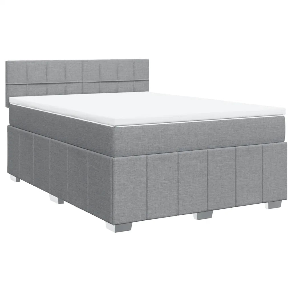 Giroletto a Molle con Materasso Grigio Chiaro 160x200cm Tessuto