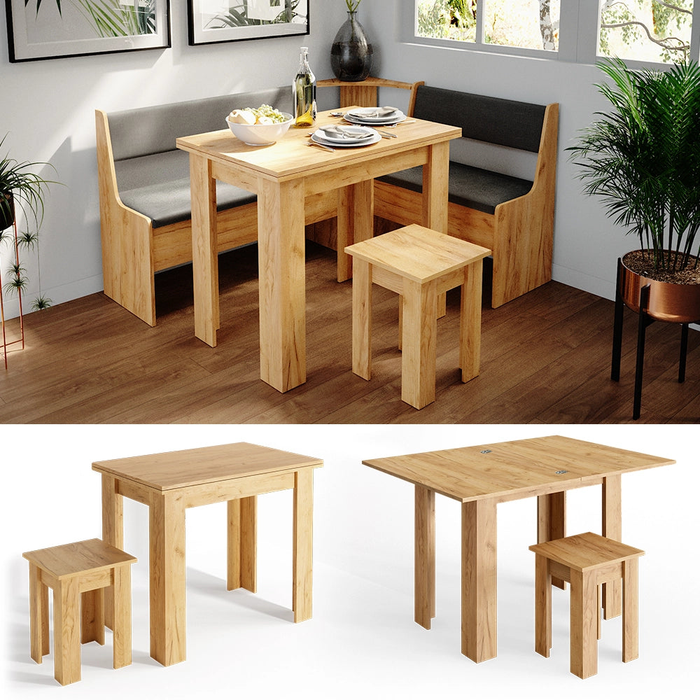 Vicco Tavolo da pranzo con sedia Quercia dorata 60 x 90 cm