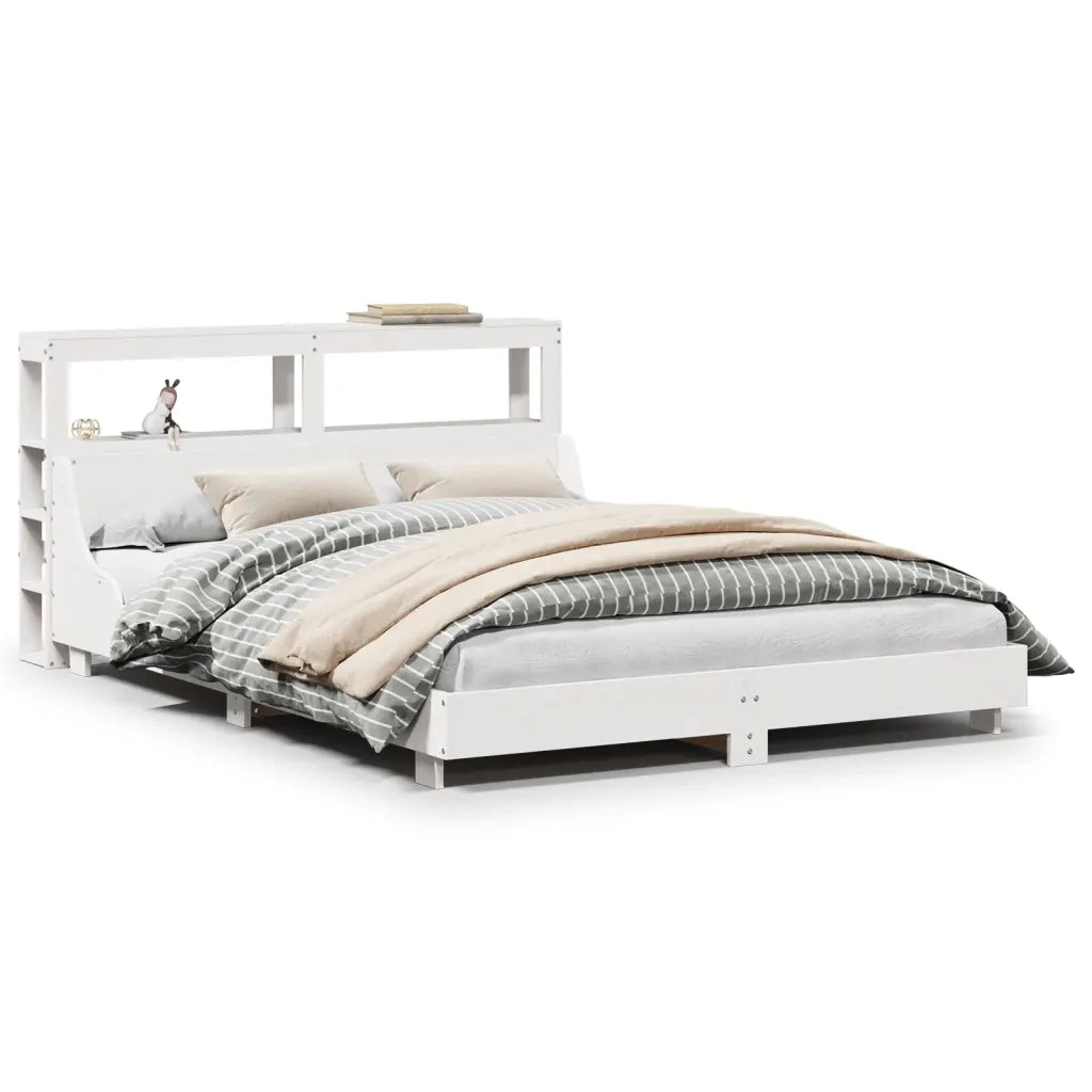 Letto senza Materasso Bianco 140x190 cm Legno Massello di Pino 3306433