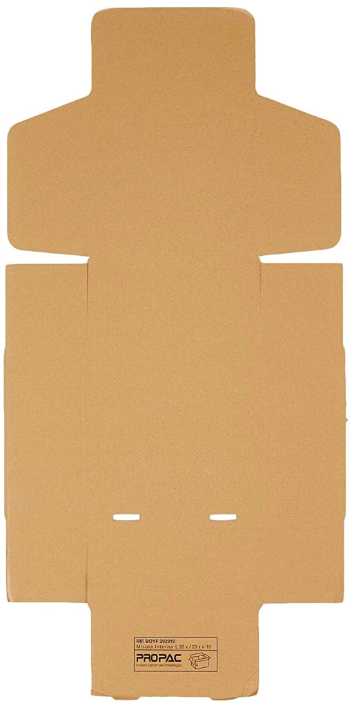 SET 50 PEZZI DI SCATOLA FUSTELLATA IN COLORE AVANA 20 X 20 X H10 CM