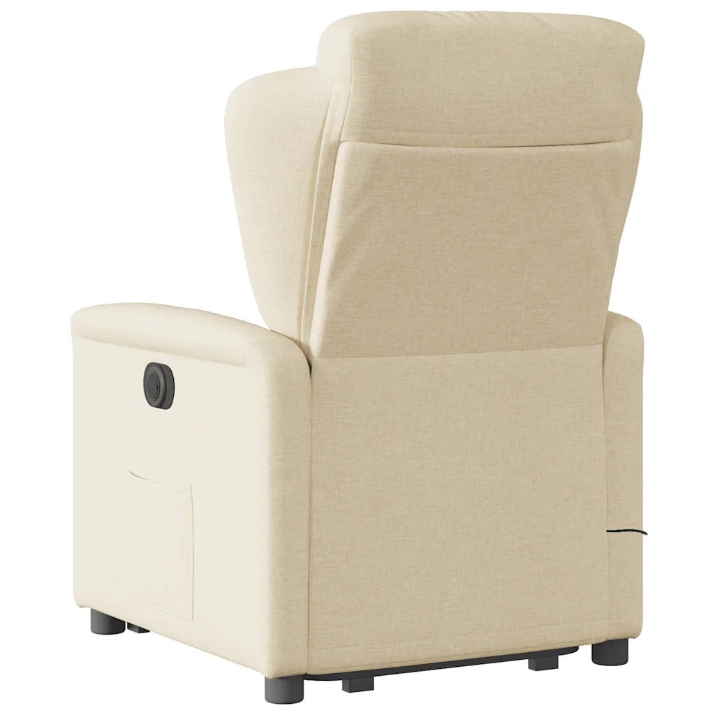 Poltrona Alzapersona Massaggiante Elettrica Crema in Tessuto 3303172