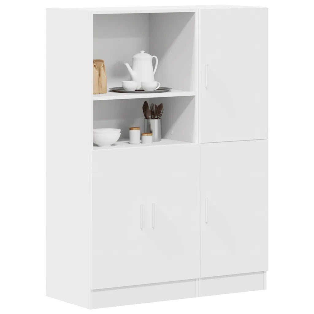 Set di Mobili da Cucina 2 pz-Armadietto Cucina Bianco in Truciolato