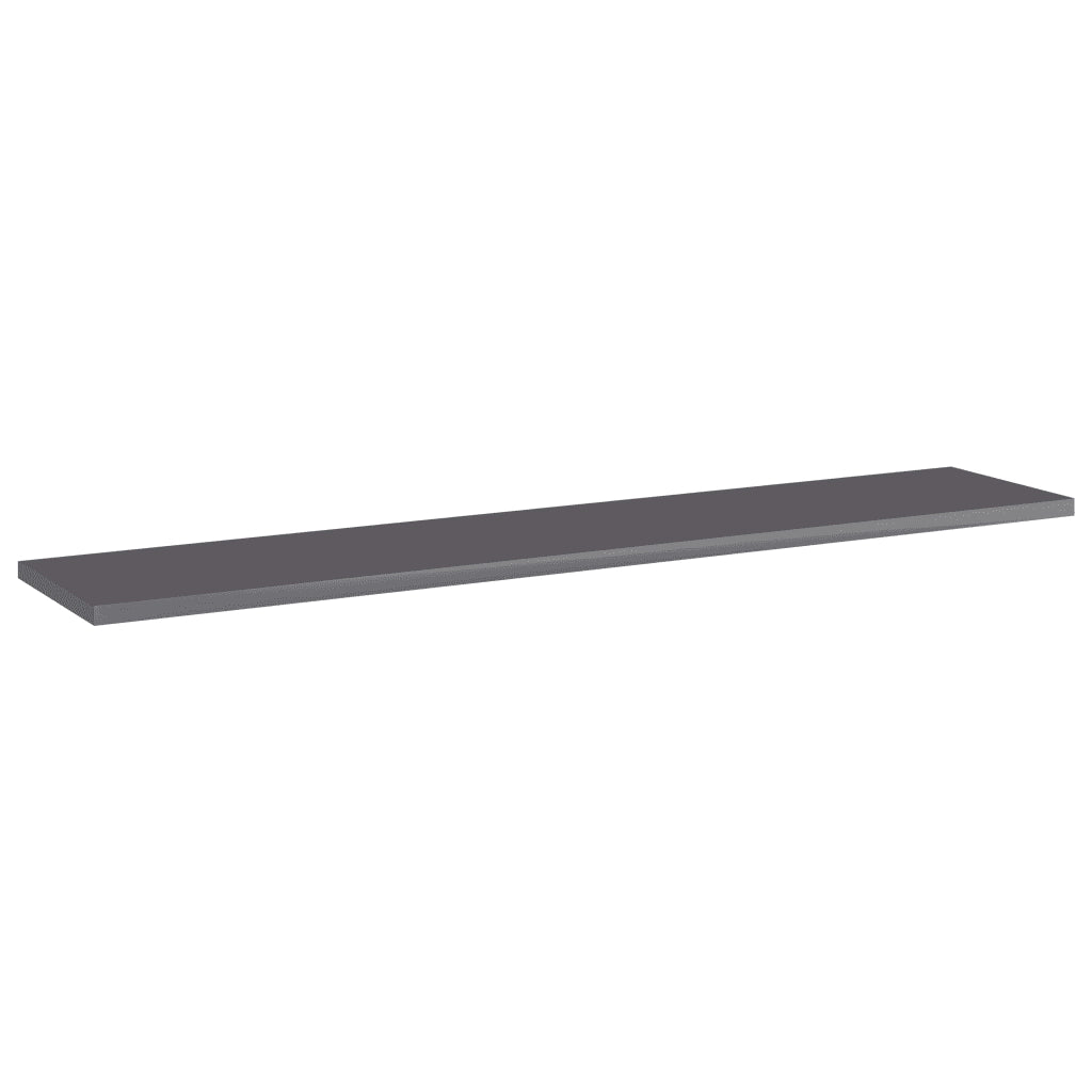 Ripiani per Libreria 4 pz Grigio Lucido 100x20x1,5cm Truciolato cod mxl 59810
