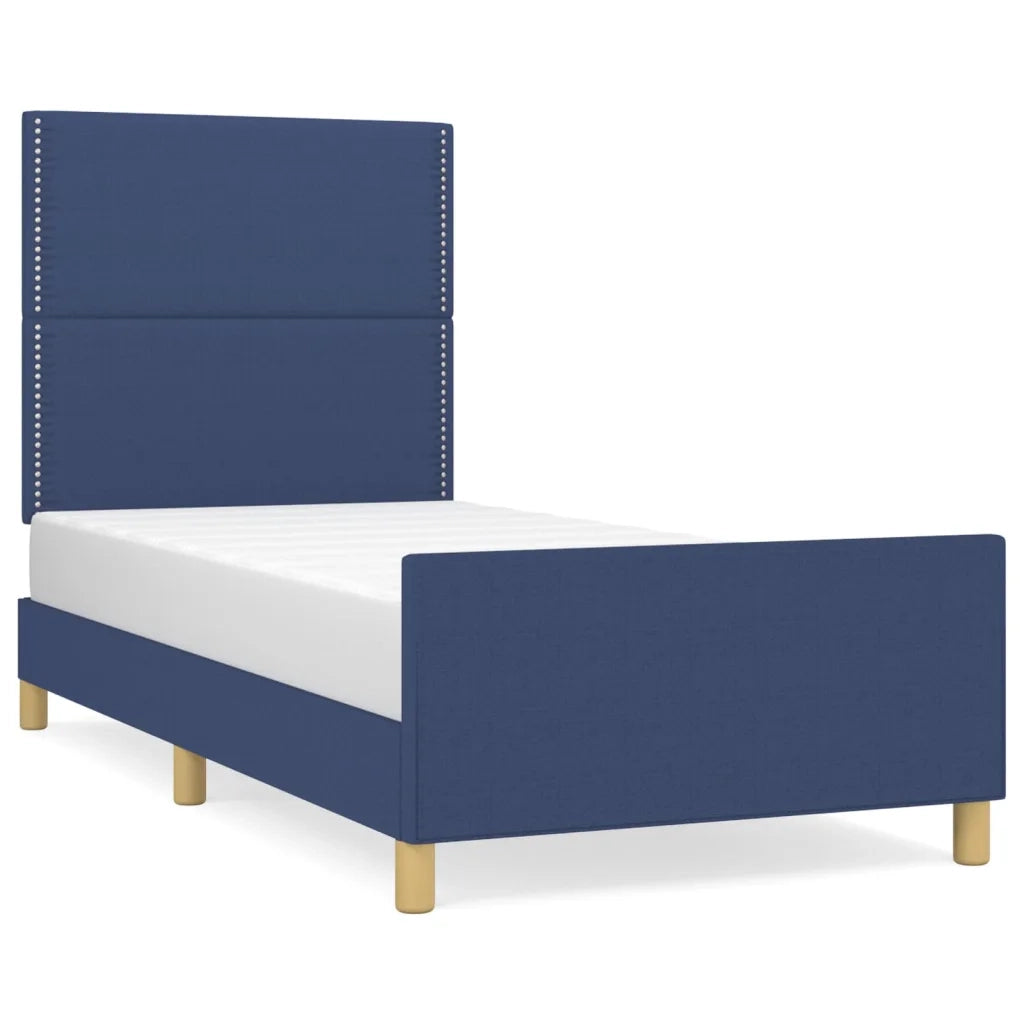Giroletto senza Materasso-Struttura Letto Blu 100x200 cm in Tessuto 669980