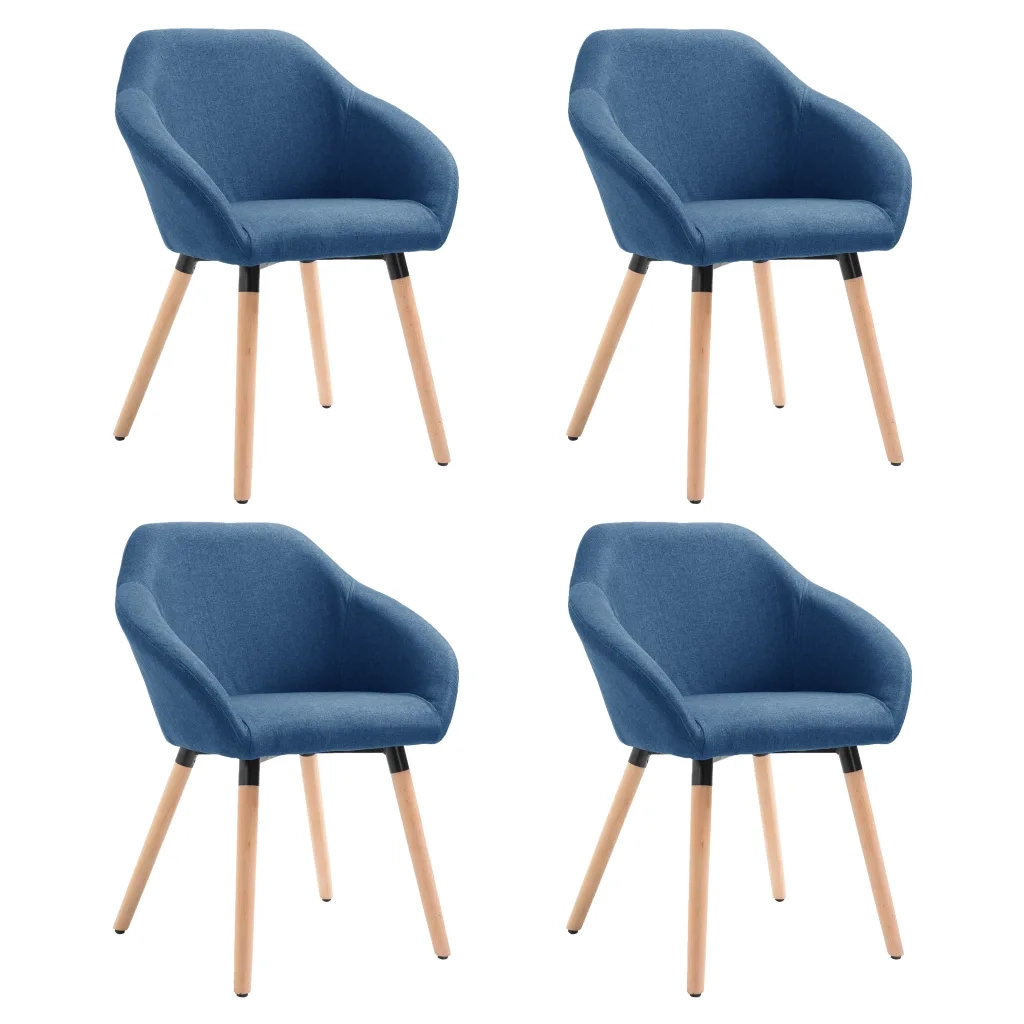 Sedie da Pranzo 4 pz Blu in Tessuto 278411