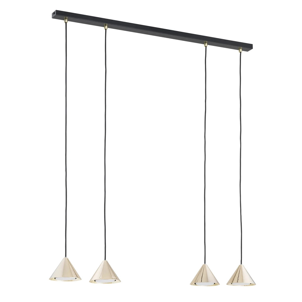 Sospensione Minimal Skadi 4 Luci In Acciaio Oro