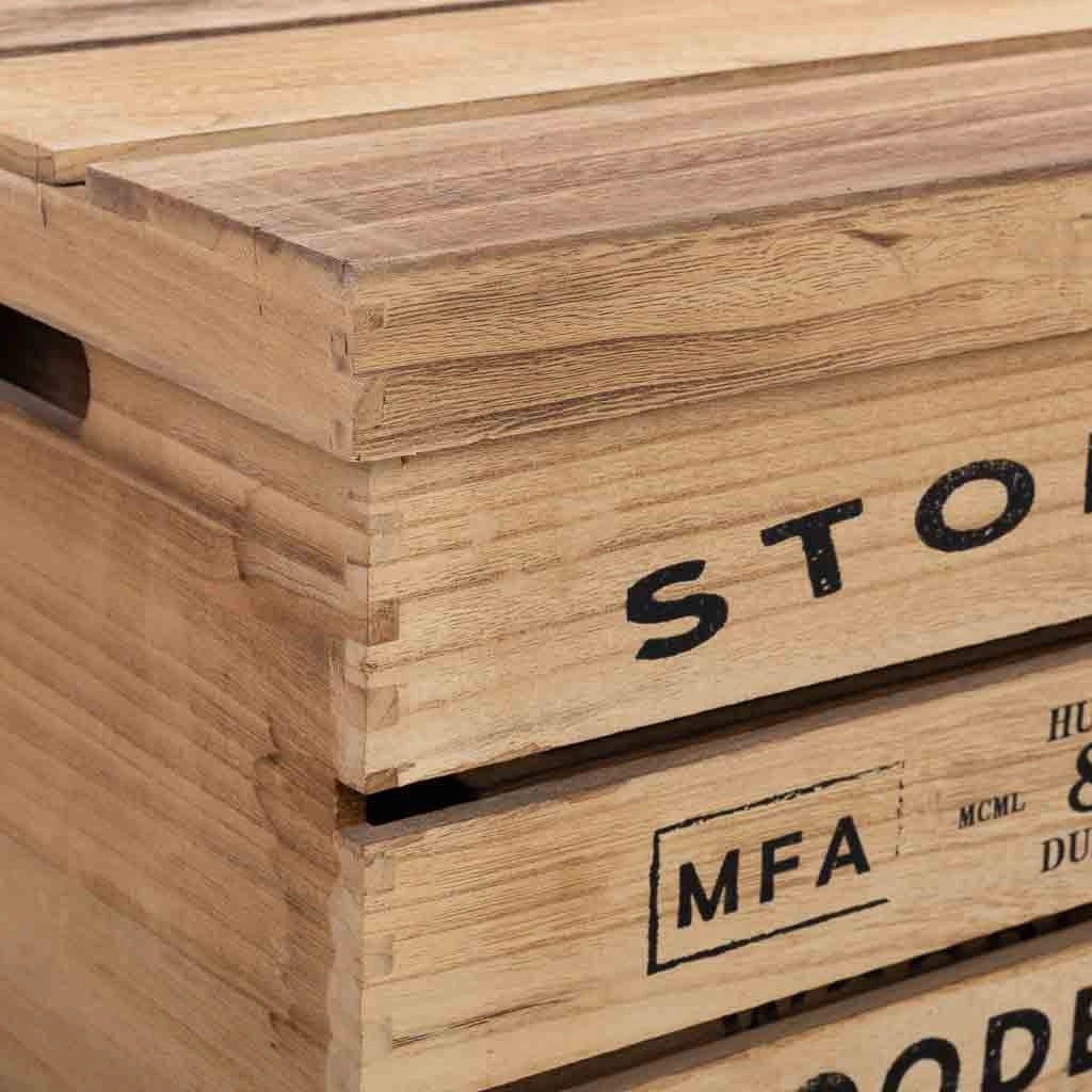 Scatole in legno stampate set 3 pz 42x31x24h-36x25x20h-30x19x16h cm