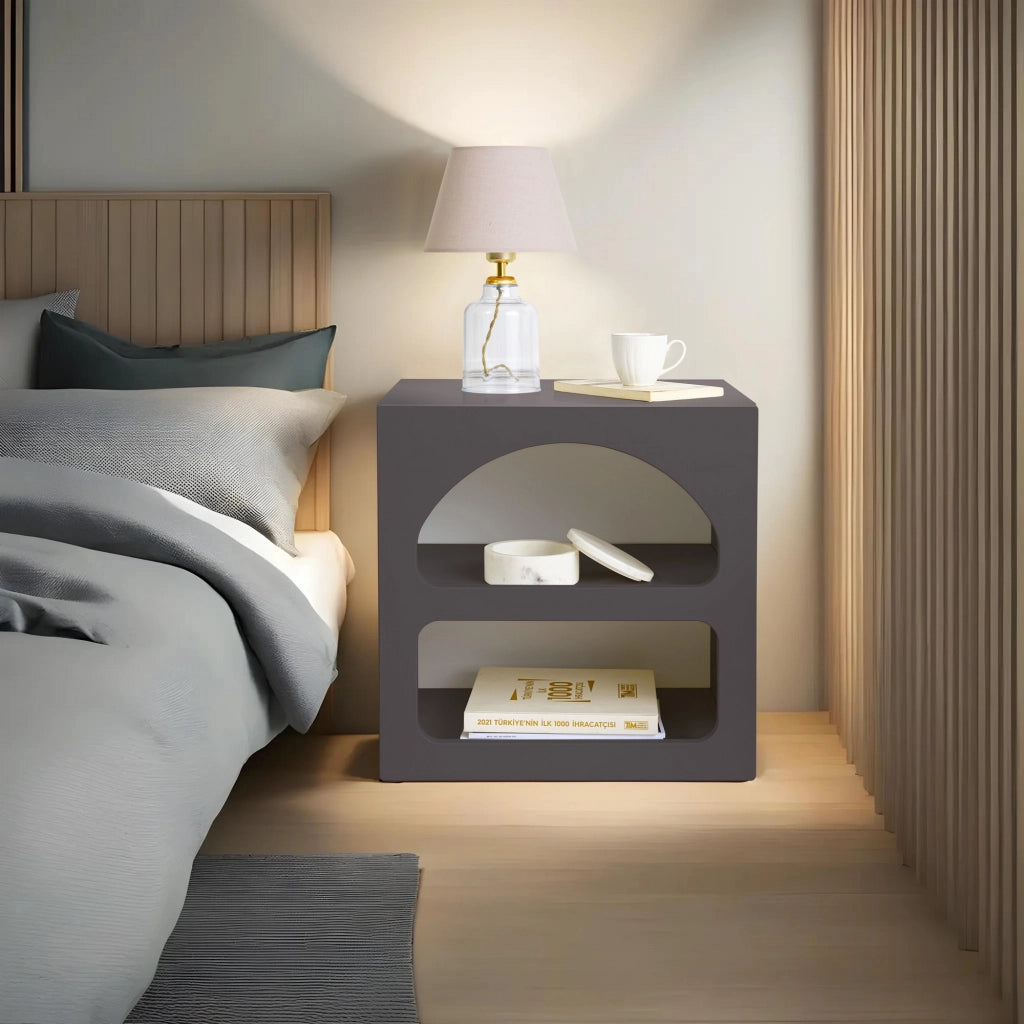 Comodino in legno "Lorin" - 50 x 40 x 50 cm - Grigio antracite
