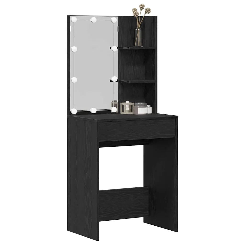 Tavolo da Trucco Rovere Nero 60 x 40 x 140 cm Legno multistrato 862780