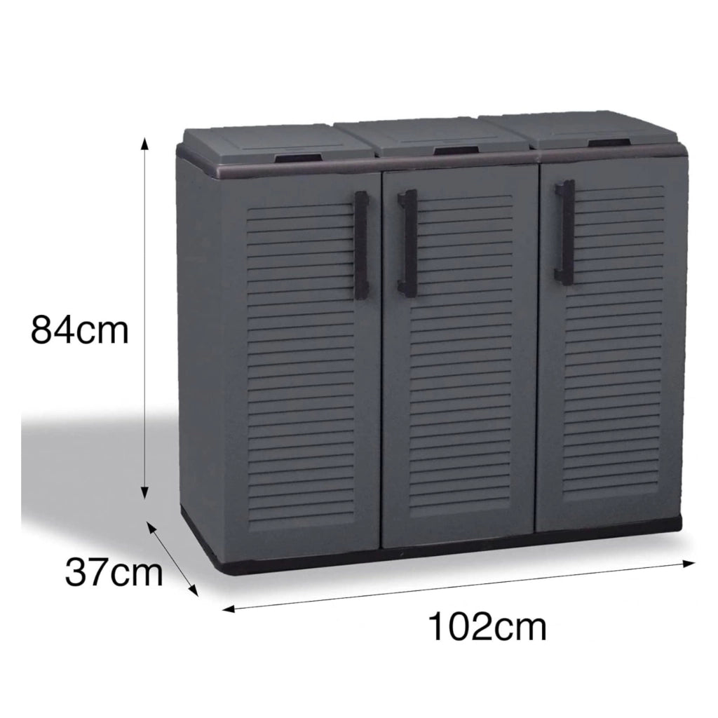 Contenitore per Rifiuti Arko, Pattumiera Capacità 330 (110 per Sacco) Made in Italy, 102x37x84h cm Grigio