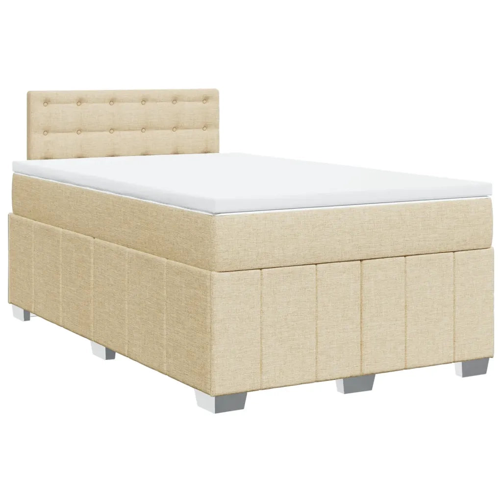 Giroletto a Molle con Materasso Crema 120x190 cm in Tessuto