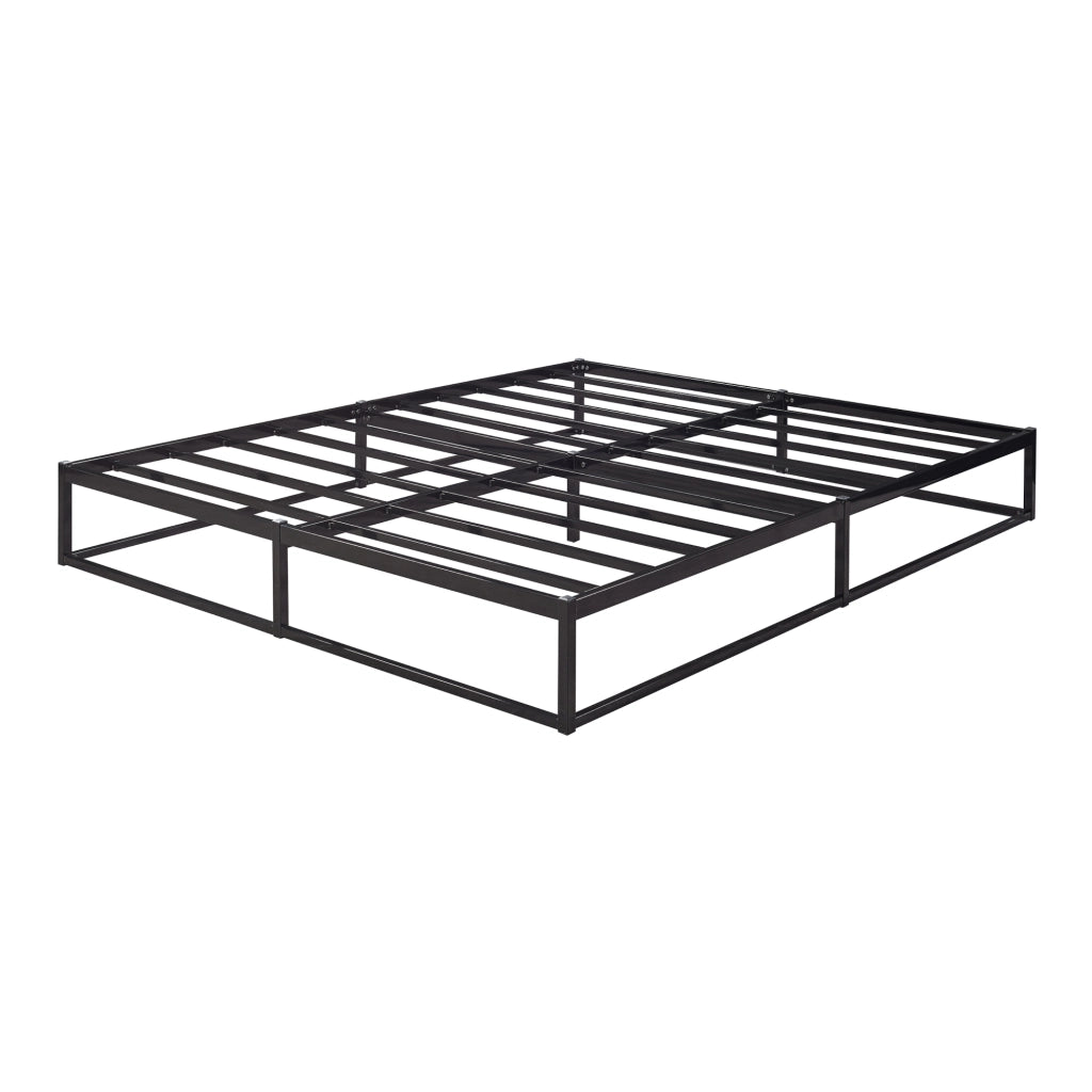 Letto Doppio King Size Trerunta 160x200 cm in Acciaio Nero [en.casa]
