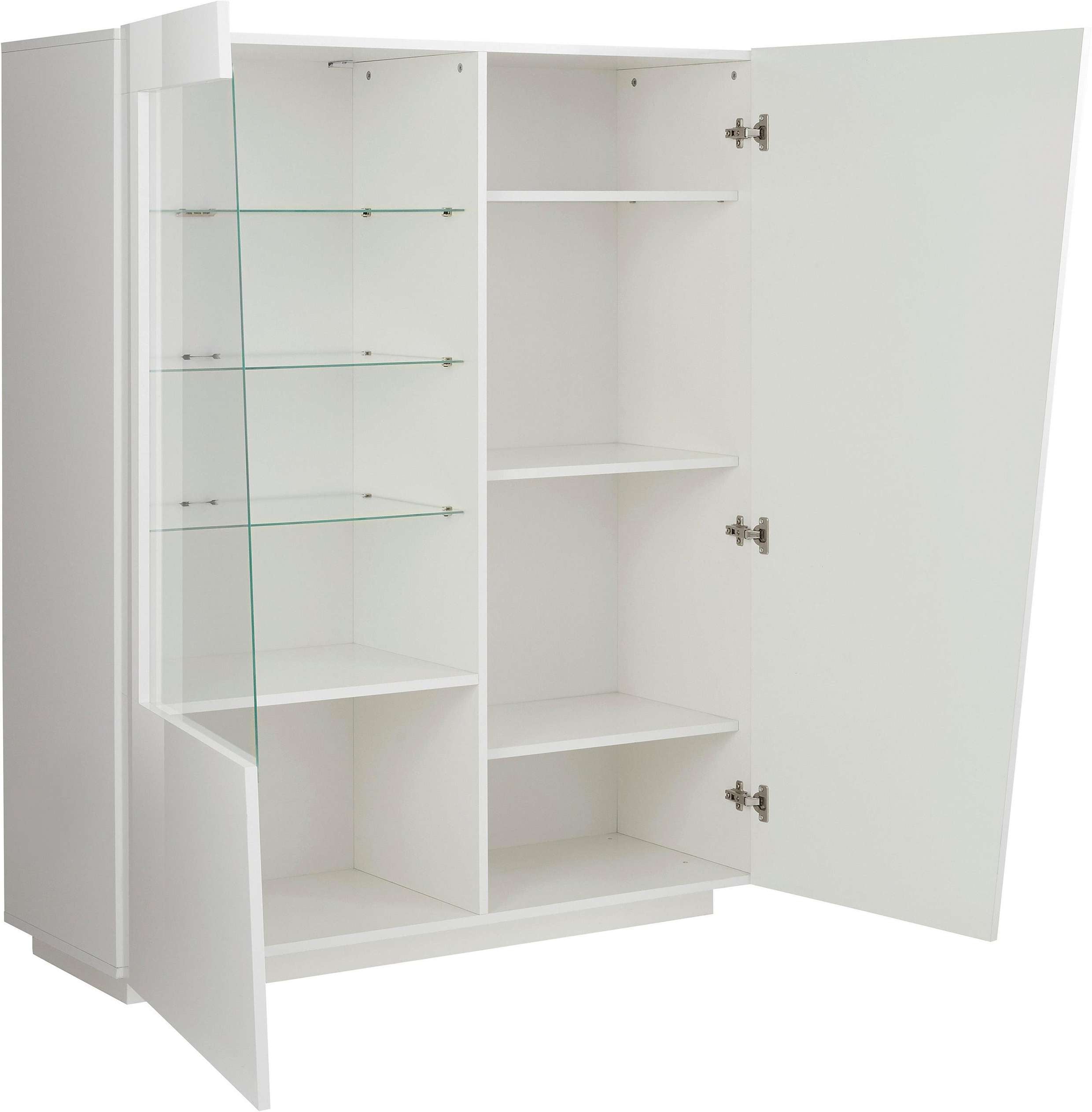Mobile Vetrina VEGA L 120 x H 146 x P 43 cm bianco lucido