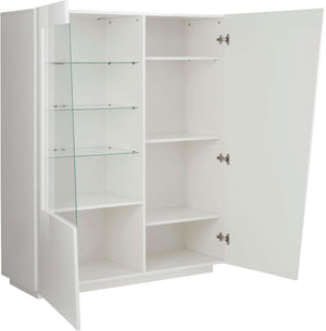 Mobile Vetrina VEGA L 120 x H 146 x P 43 cm bianco lucido