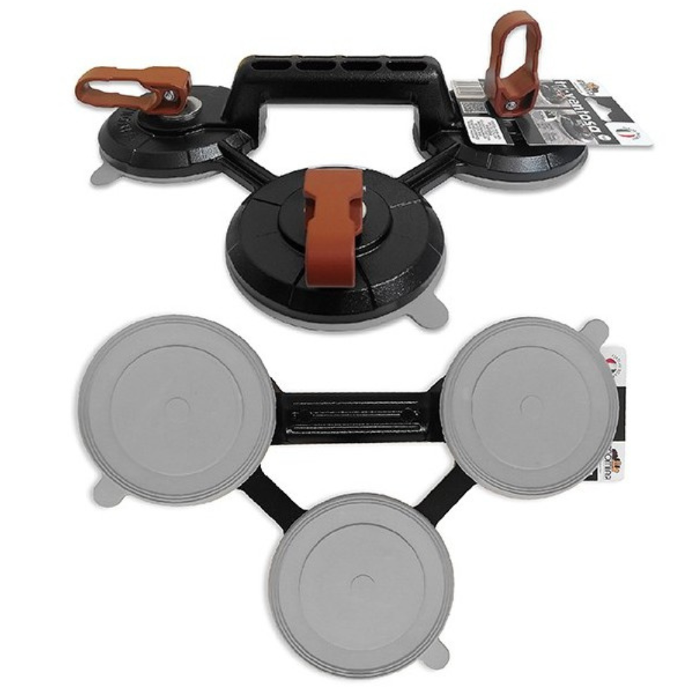 Ventosa tripla patta piastrelle superfici lisce strutturate ruvide