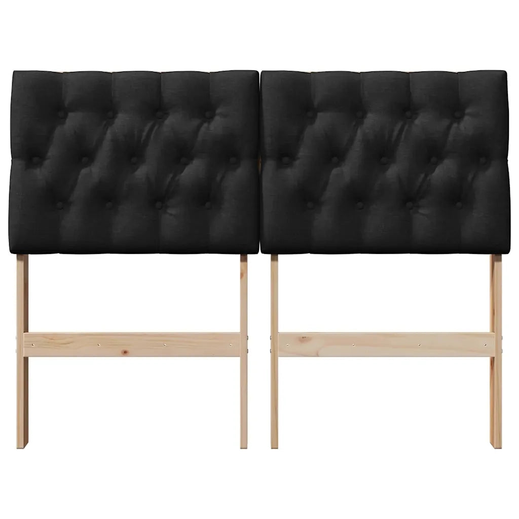Testiera | Testata imbottita Nero 120 cm Pino massello