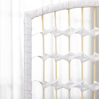 Paravento a 4 Ante Pieghevole 160x170 cm Autoportante e Intrecciato per Interni Bianco