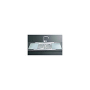 Lavello incasso 2 vasche 90x50 con taglieri in vetro bianco Smeg LI92B inox spazzolato