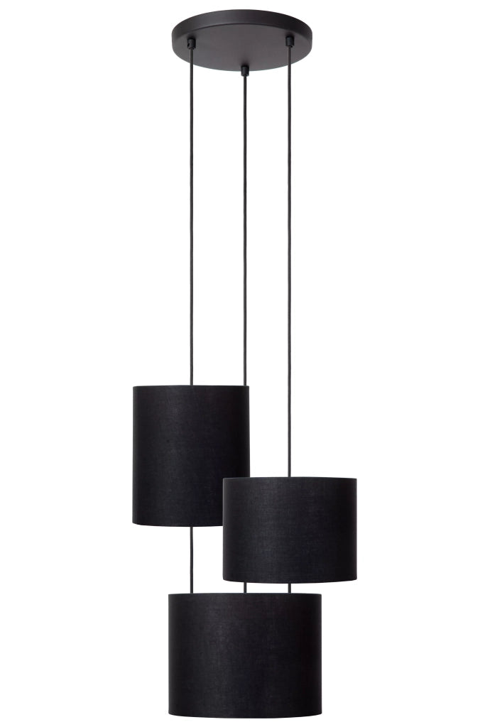 Lampada a sospensione Lucide Maya 3xE27 nero oro interno