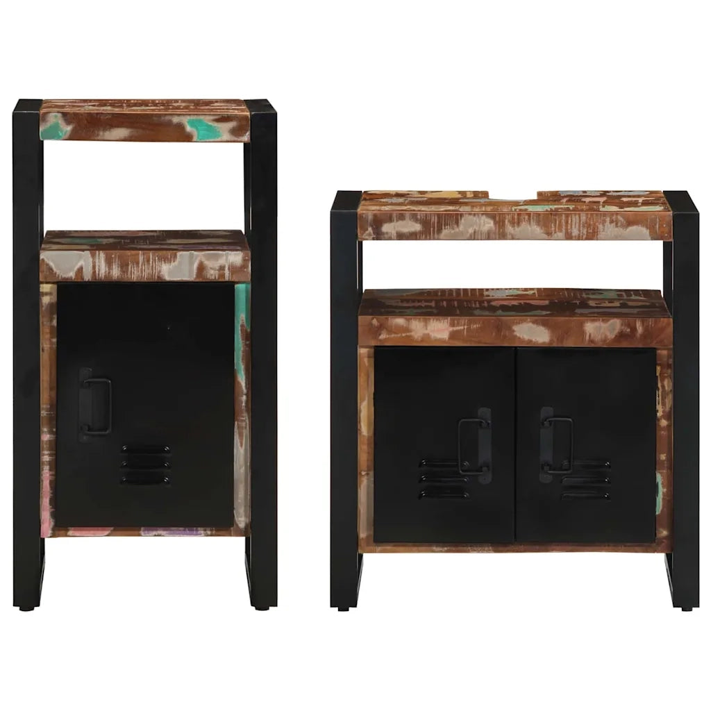 Set di mobili per il bagno 2 pcs Legno massello riciclato
