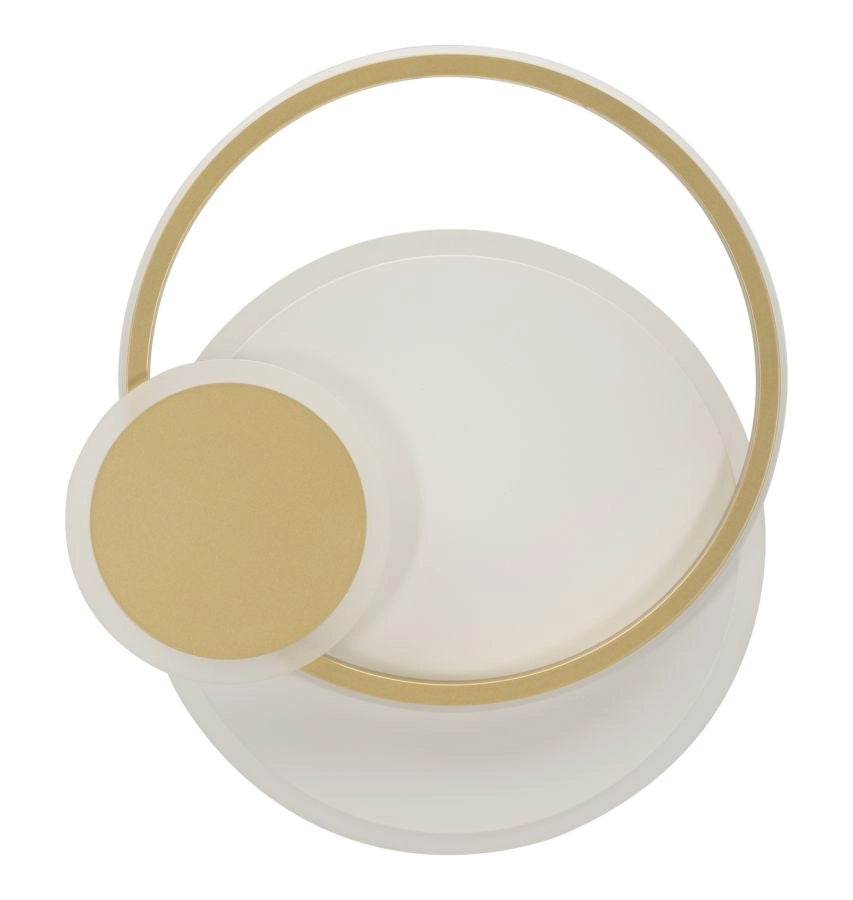 Lampada da Muro LED Dish 29x6,5x34 cm in Alluminio e Ferro e PVC Oro e Bianco