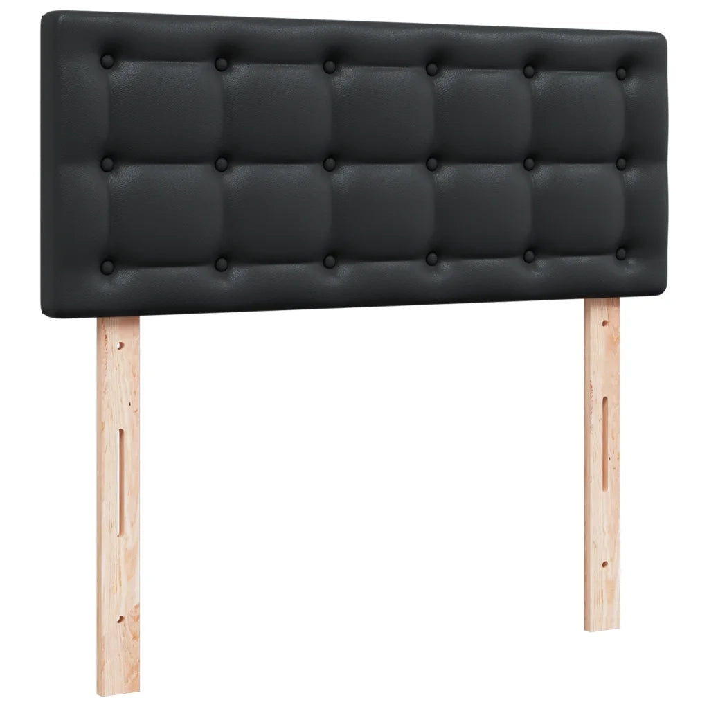 Giroletto a Molle con Materasso Nero 120x190 cm in Similpelle