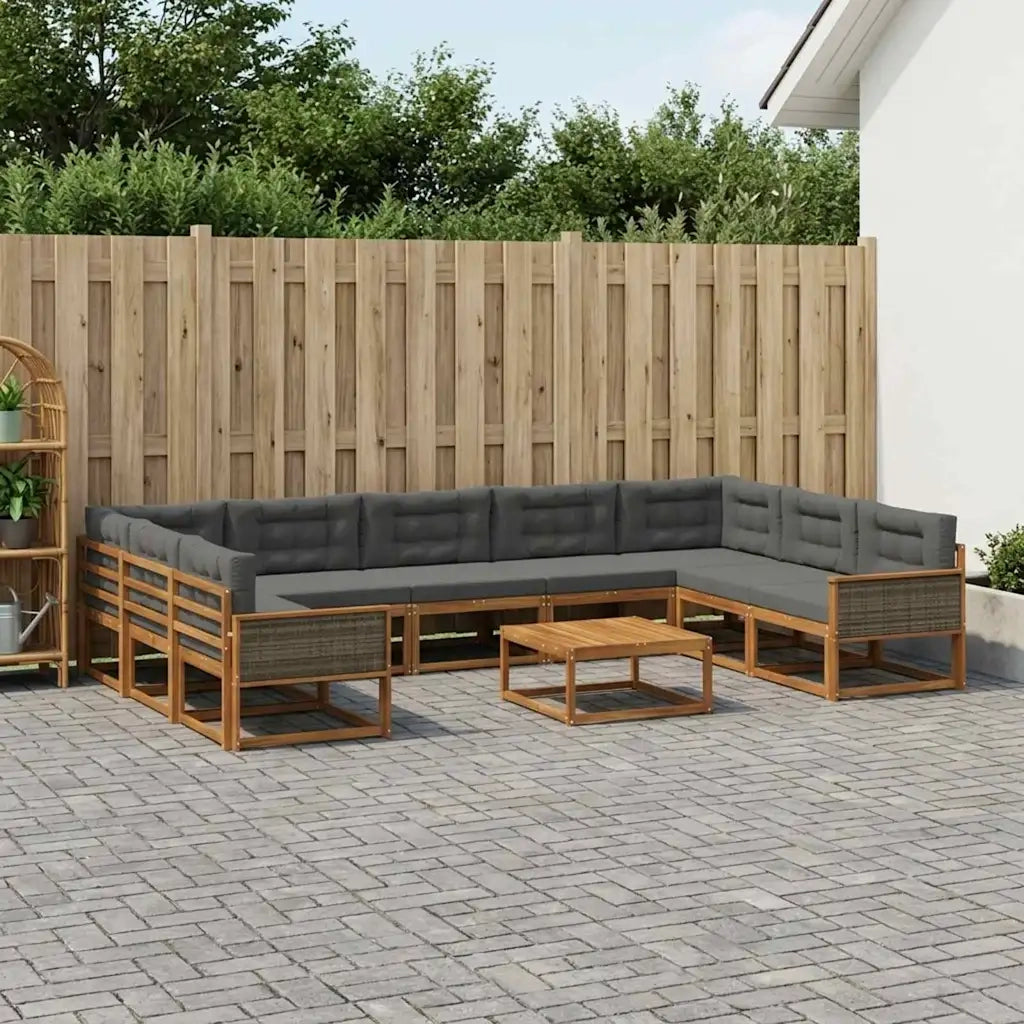 Set di divani da esterno 10 pcs Naturale e Antracite 3382900
