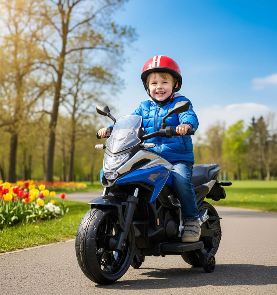 Moto Elettrica per Bambini Licenza Ufficiale Honda NC750X 12V 4,5Ah Blu