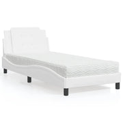 vidaXL Letto con Materasso Bianco 90x190 cm in Similpelle