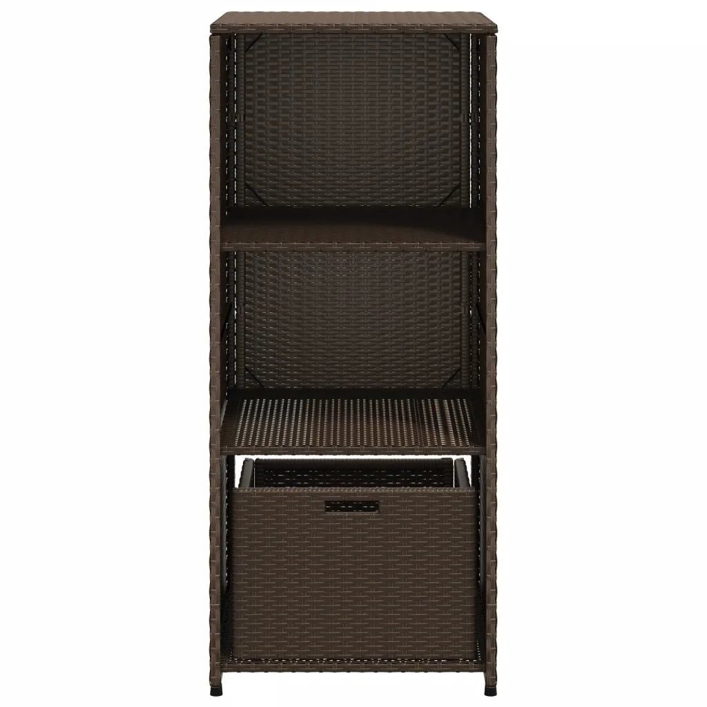 Armadietto Portaoggetti Giardino Marrone 50x55x115cm Polyrattan