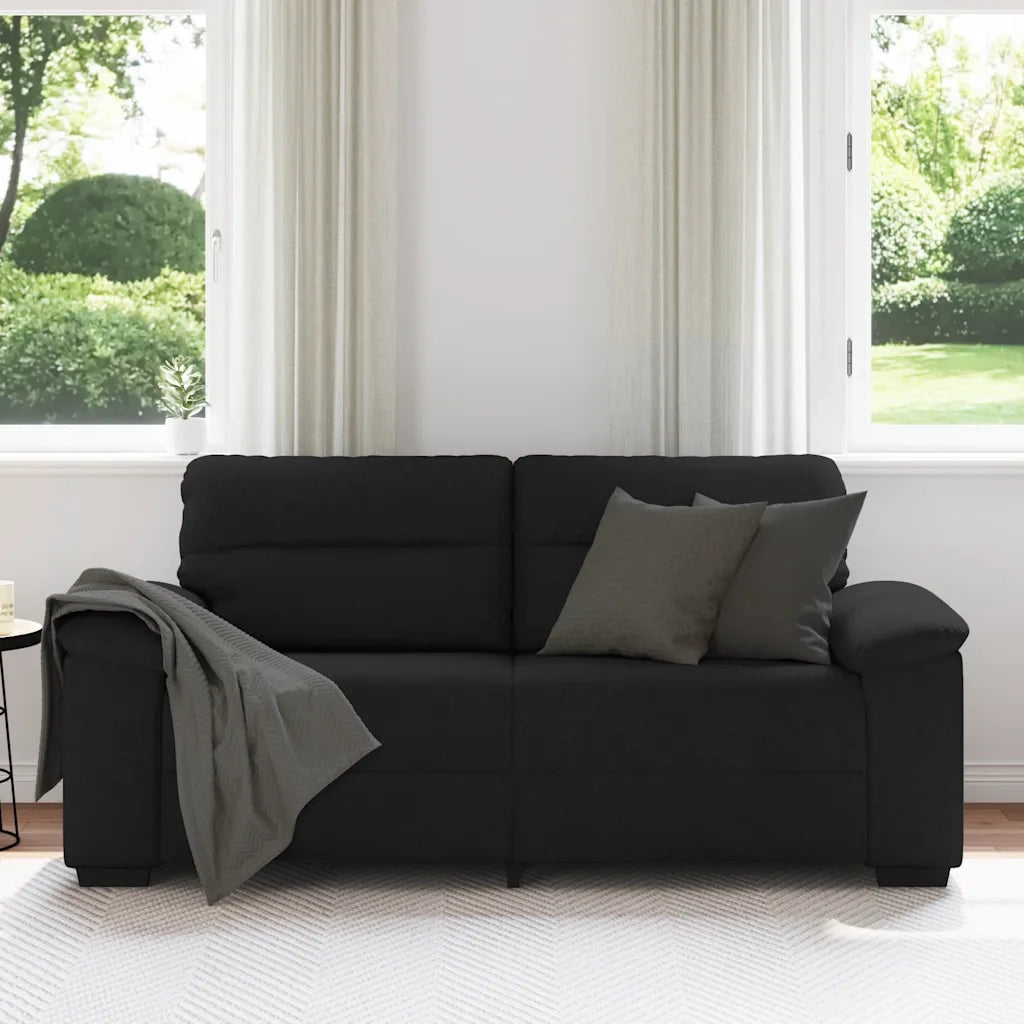 Divano a 2 Posti Nero 180x81x84 cm in Tessuto 4105309