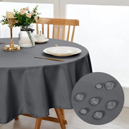 Tavolo Rond 140cm, Tovaglia Vetrata, Impermeabile e Resistente ai Macchiamenti, Lavabile, Tovaglia per Camere da Pranzo, Giardino, Feste, Matrimoni o Abitazione