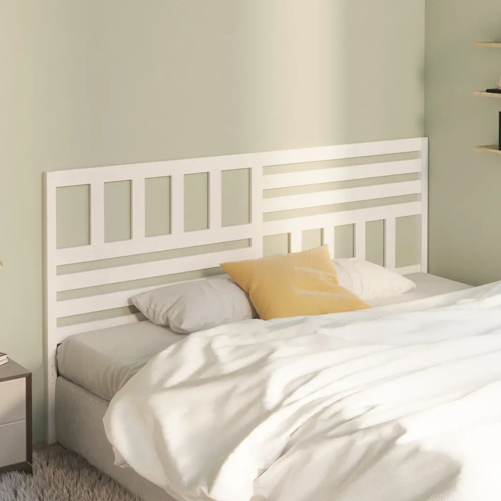 Testiera per Letto Bianca 186x4x100cm in Legno Massello di Pino 814160