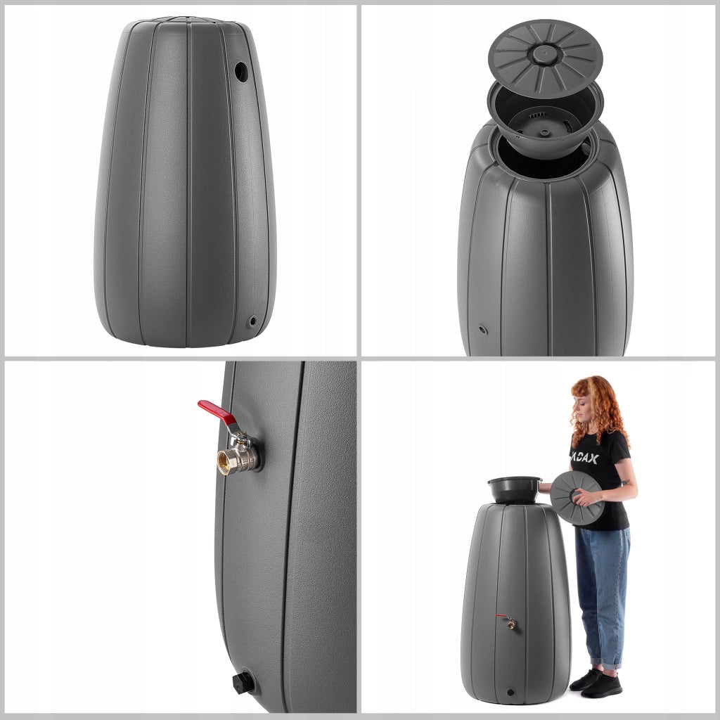 Serbatoio per acqua piovana KADAX 200L Contenitore per barile d'acqua + rubinetto Vaso da fiori grande