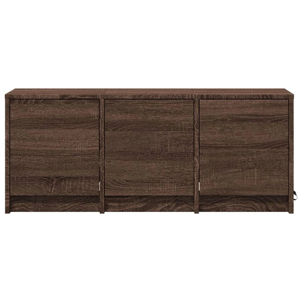 Mobile TV multimediale mensola TV credenza mobile TV per sala da pranzo soggiorno camera da letto con illuminazione a LED rovere 97 x 34 x 40 cm legno ingegnerizzato marrone 02_0026470