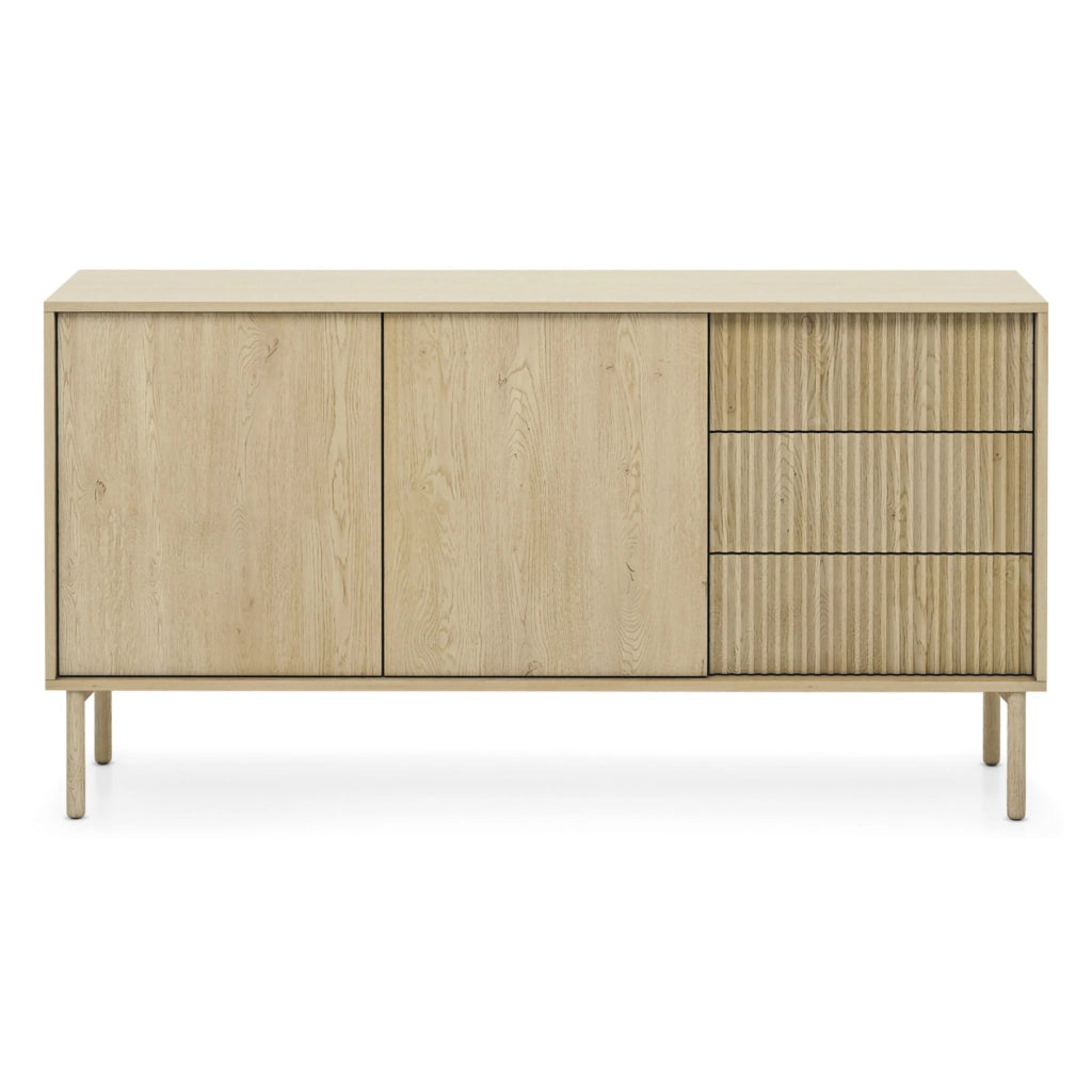 Madia Havazami, Credenza 3 Cassetti, 154x40x80h cm Marrone Rovere