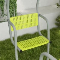 Altalena Portico 3 in 1 per Bambini con 2 Posti Affiancati e 1 Seggiolino, Carico Max. 225 kg, Verde
